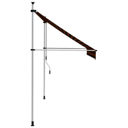 Toldo retrátil manual 250 cm laranja e castanho