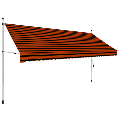 Toldo retrátil manual 350 cm laranja e castanho