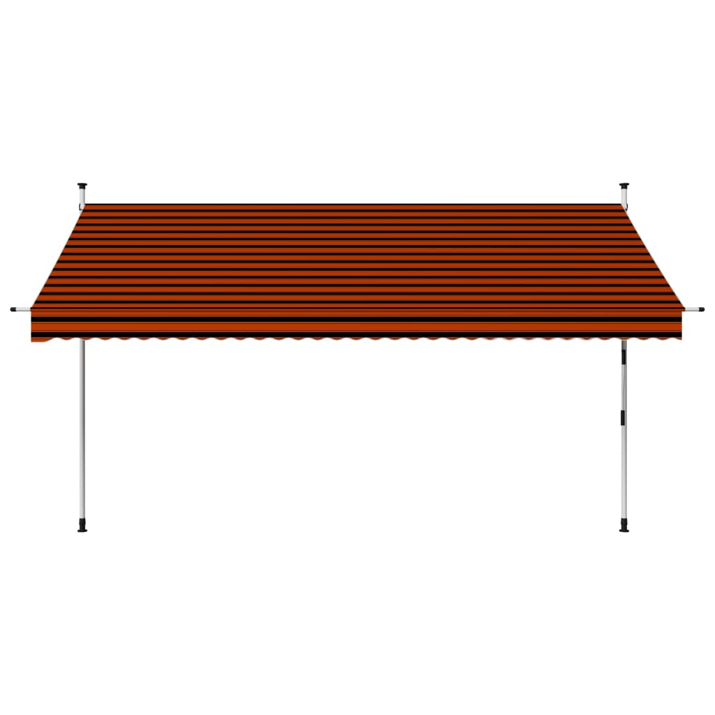 Toldo retrátil manual 350 cm laranja e castanho