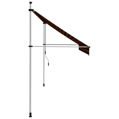 Toldo retrátil manual 350 cm laranja e castanho