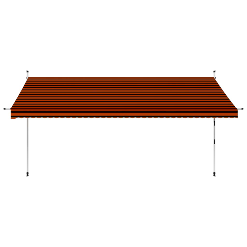 Toldo retrátil manual 400 cm laranja e castanho