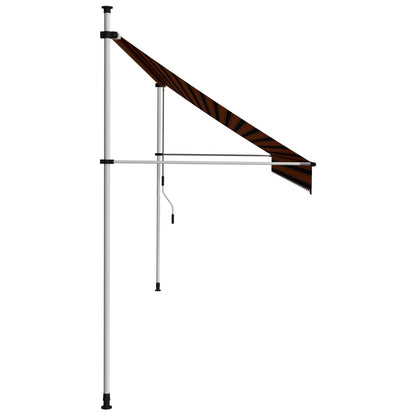 Toldo retrátil manual 400 cm laranja e castanho