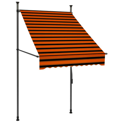 Toldo retrátil manual com LED 100 cm laranja e castanho