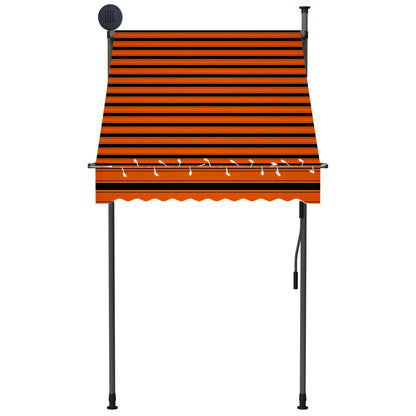 Toldo retrátil manual com LED 100 cm laranja e castanho