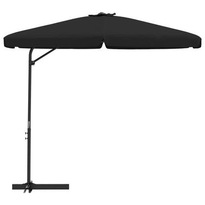 Guarda-sol de exterior com mastro de aço 300 cm preto