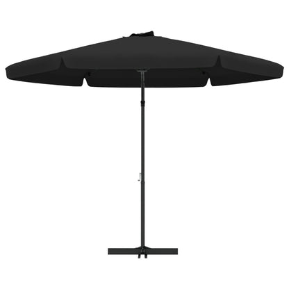 Guarda-sol de exterior com mastro de aço 300 cm preto