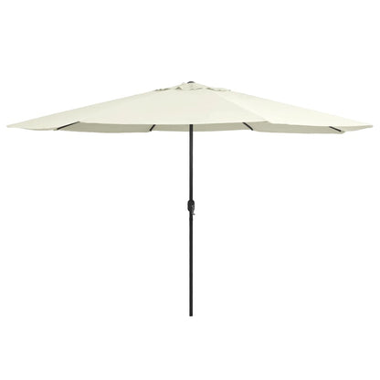 Guarda-sol de exterior com mastro de metal 400 cm branco areia