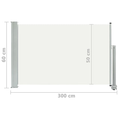 Toldo lateral retrátil para pátio 60x300 cm creme