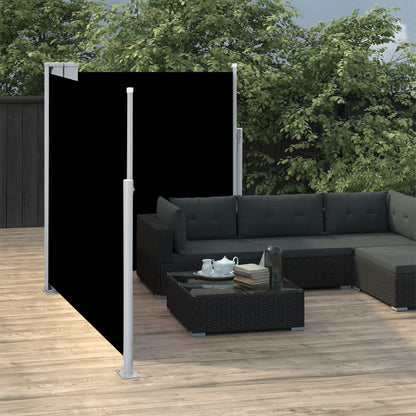 Toldo lateral retrátil 140x600 cm preto