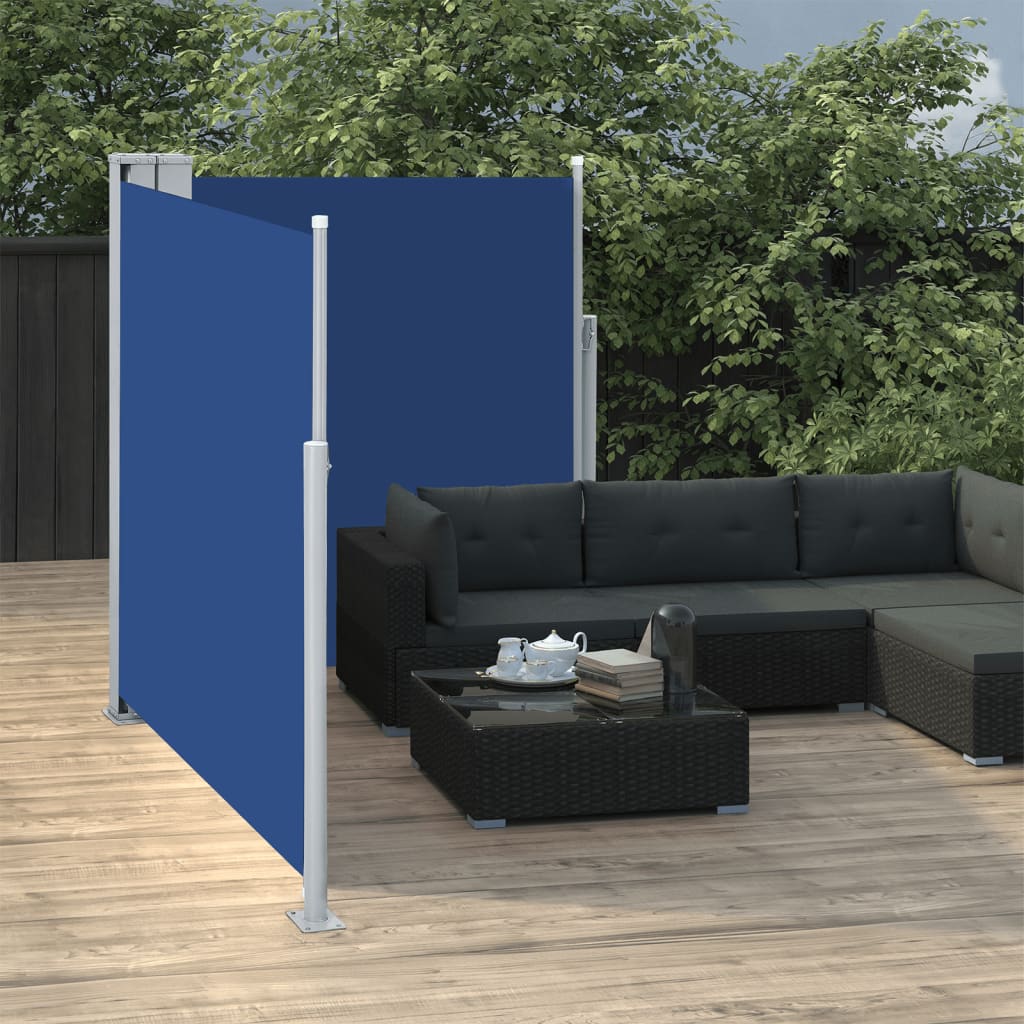 Toldo lateral retrátil 140x600 cm azul