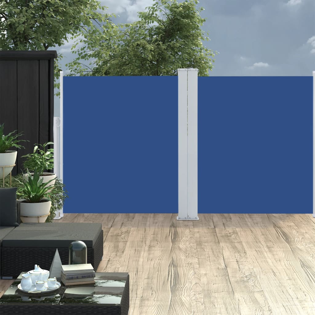 Toldo lateral retrátil 140x600 cm azul