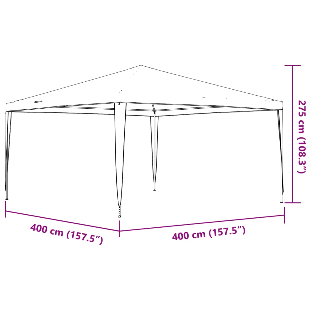 Tenda para festas 4x4 m 90 g/m² antracite