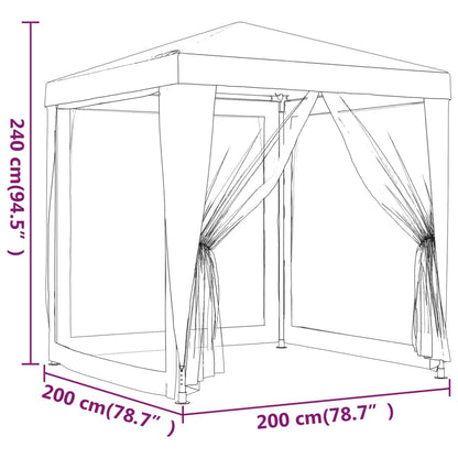 Tenda para festas com 4 paredes laterais em rede 2x2 m branco