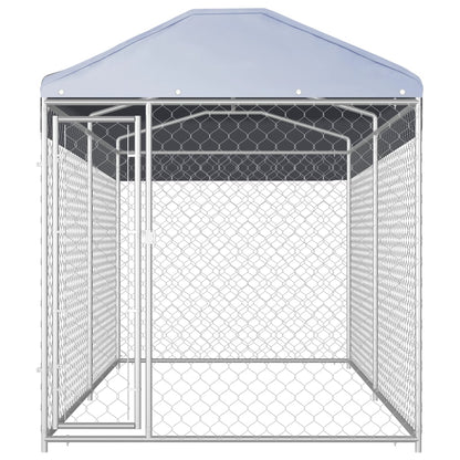 Canil de exterior com toldo 382x192x225 cm