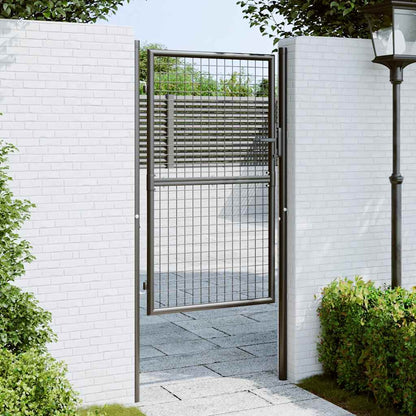 Portão de jardim em rede aço galvanizado 100x200 cm cinzento