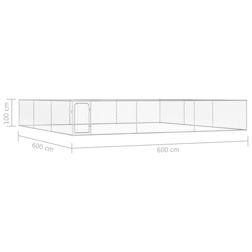 Canil de exterior em aço galvanizado 6x6x1 m