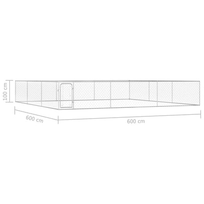 Canil de exterior em aço galvanizado 6x6x1 m