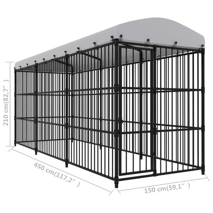 Canil de exterior com telhado 450x150x210 cm