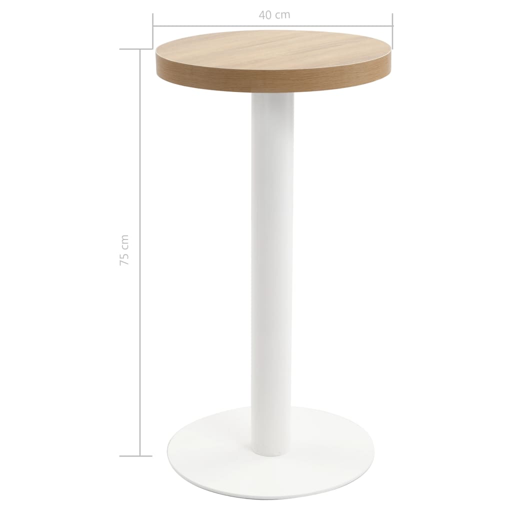 Mesa bistrô 40 cm MDF castanho-claro