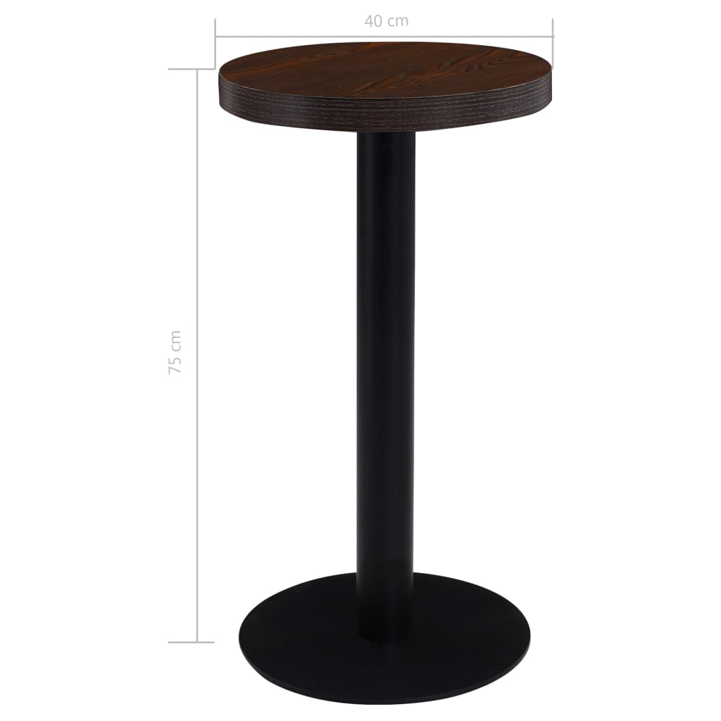 Mesa bistrô 40 cm MDF castanho-escuro