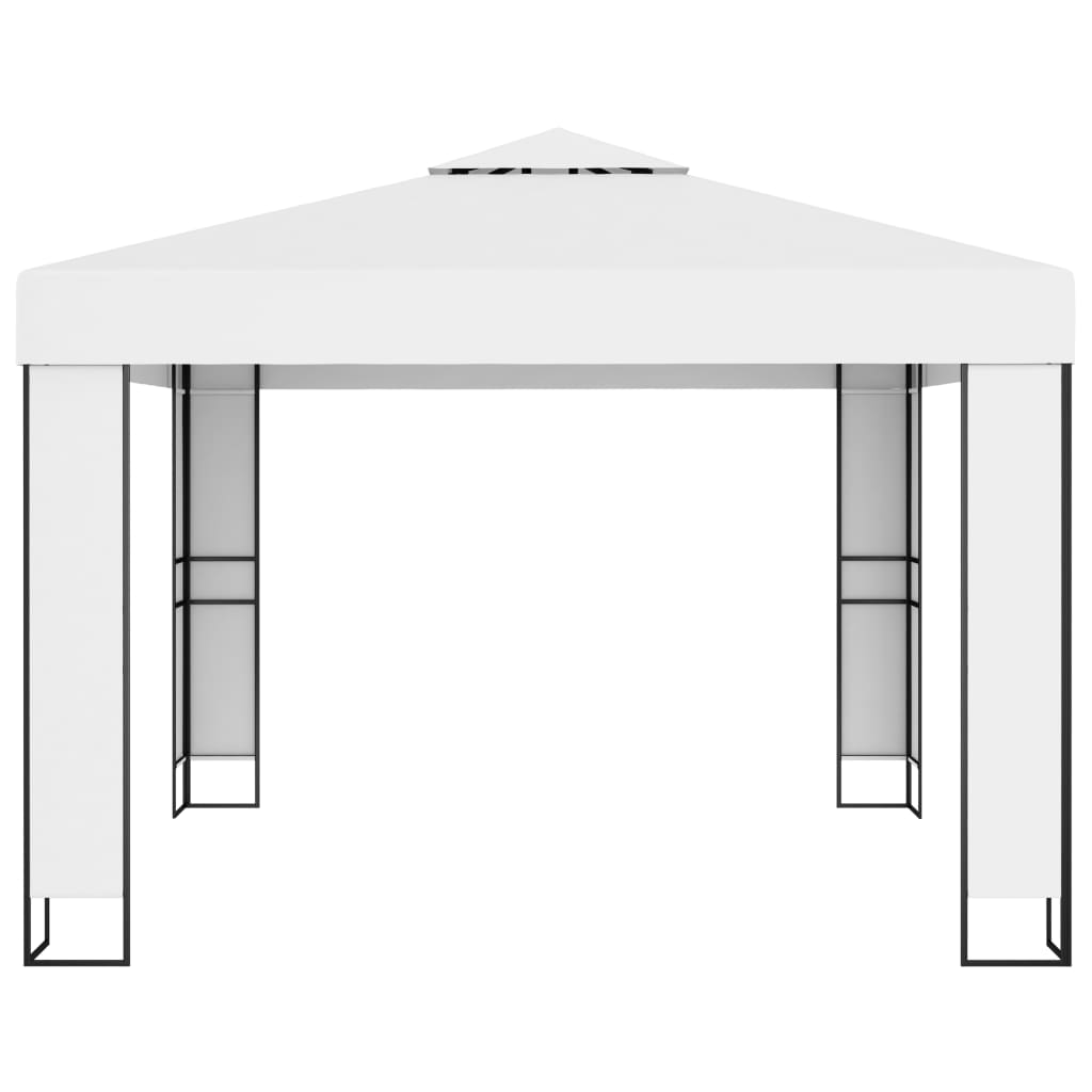 Gazebo com telhado duplo 3x3 m branco