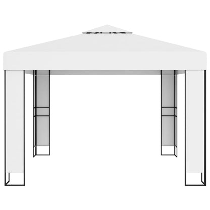 Gazebo com telhado duplo 3x3 m branco