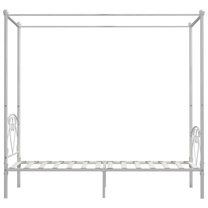 Estrutura de cama com dossel metal branco 90x200 cm