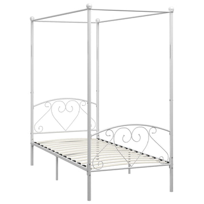 Estrutura de cama com dossel 100x200 cm metal branco