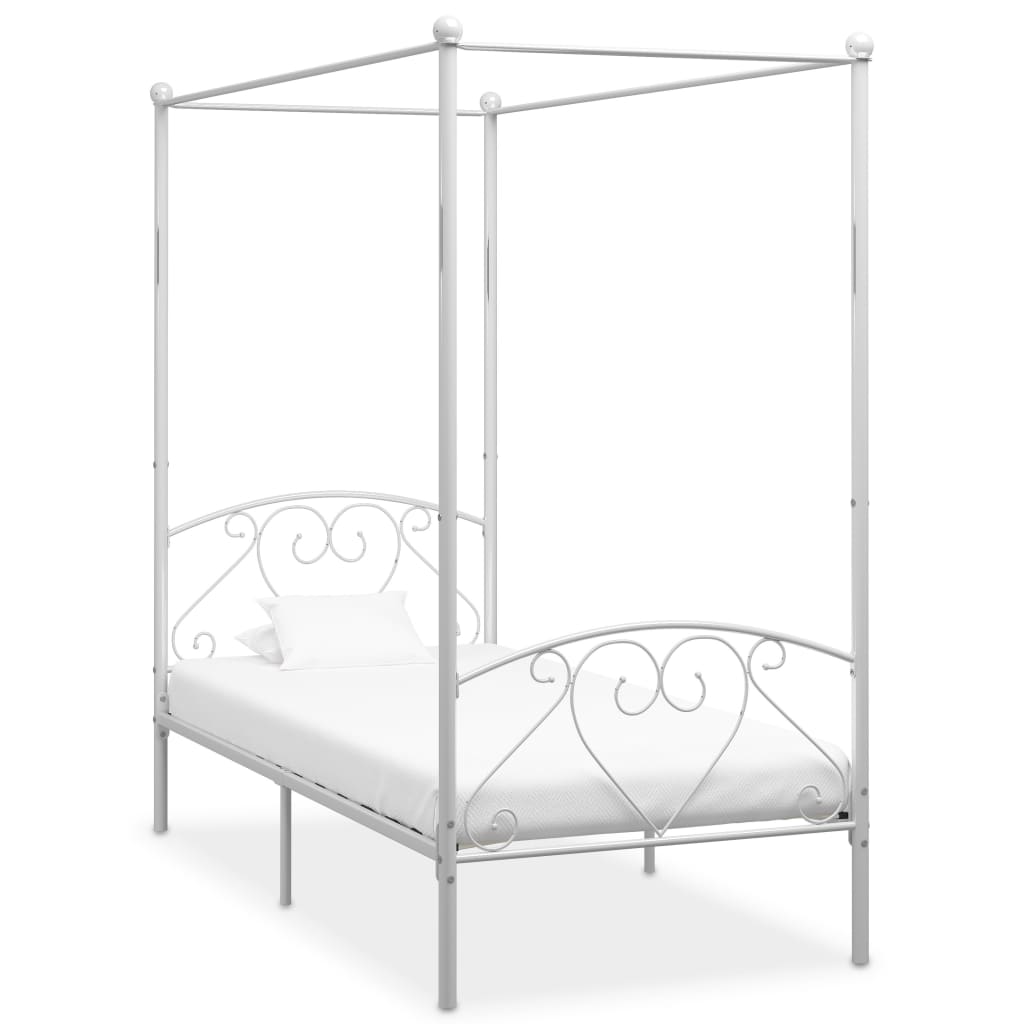 Estrutura de cama com dossel metal 120x200 cm branco