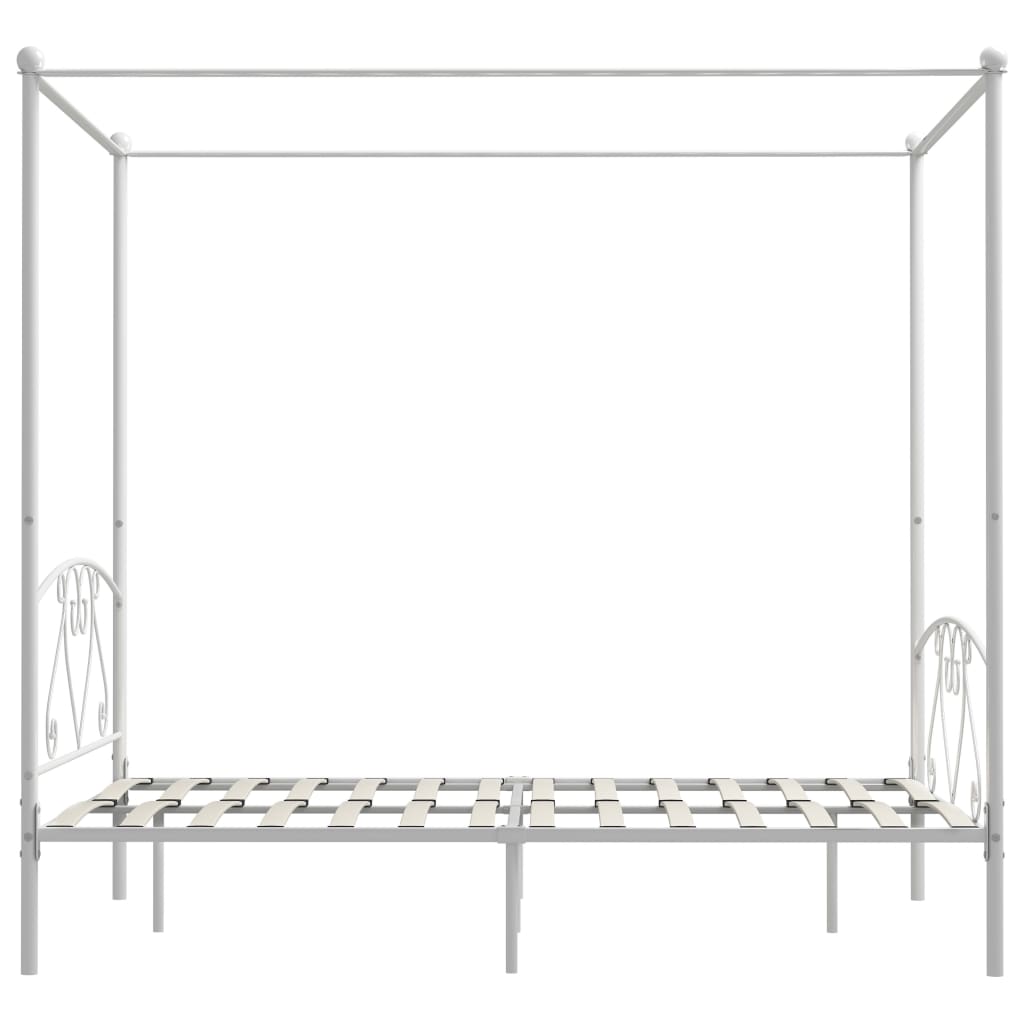 Estrutura de cama dossel 160x200 cm metal branco