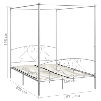 Estrutura de cama dossel 160x200 cm metal branco