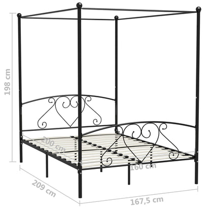 Estrutura de cama dossel 160x200 cm metal preto