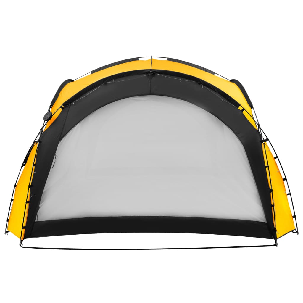 Tenda festas com LED e 4 paredes laterais 3,6x3,6x2,3 m amarelo