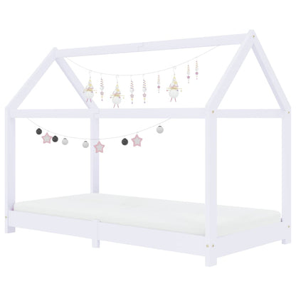 Estrutura de cama para crianças 80x160 cm pinho maciço branco