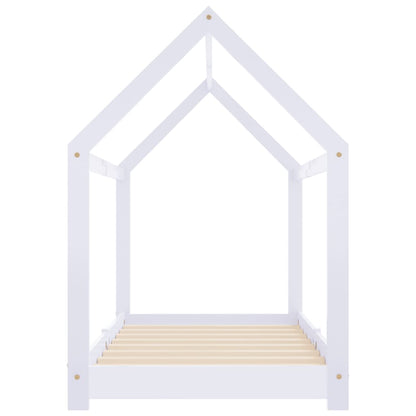 Estrutura de cama para crianças 80x160 cm pinho maciço branco