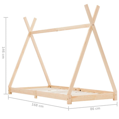 Estrutura de cama para crianças 80x160 cm pinho maciço