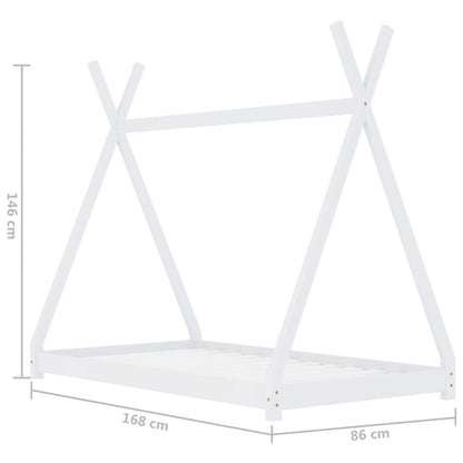 Estrutura de cama para crianças 80x160 cm pinho maciço branco