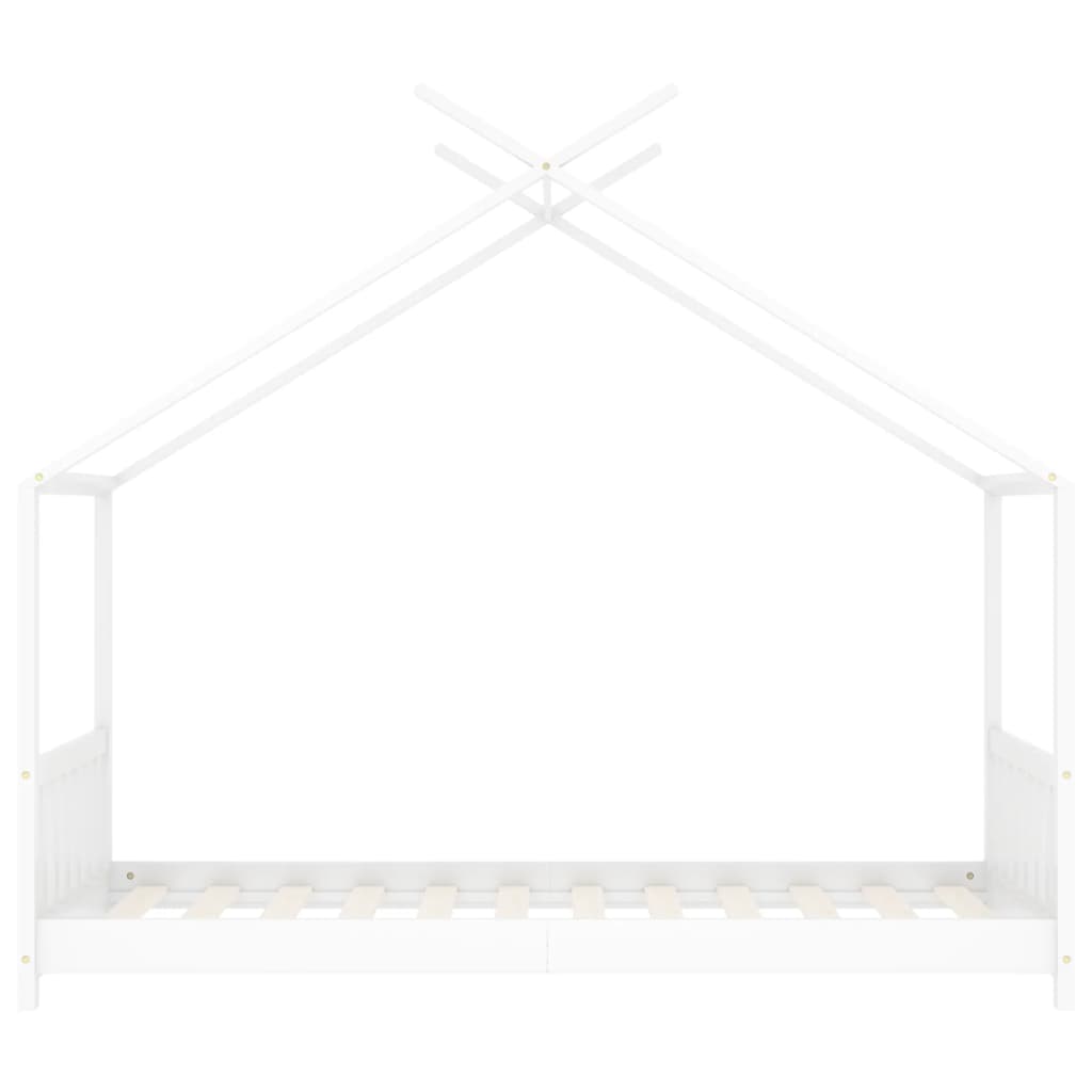 Estrutura de cama para crianças 70x140 cm pinho maciço branco