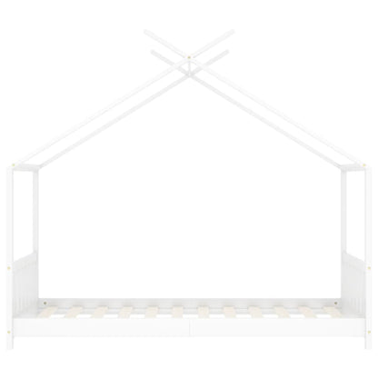 Estrutura de cama para crianças 70x140 cm pinho maciço branco