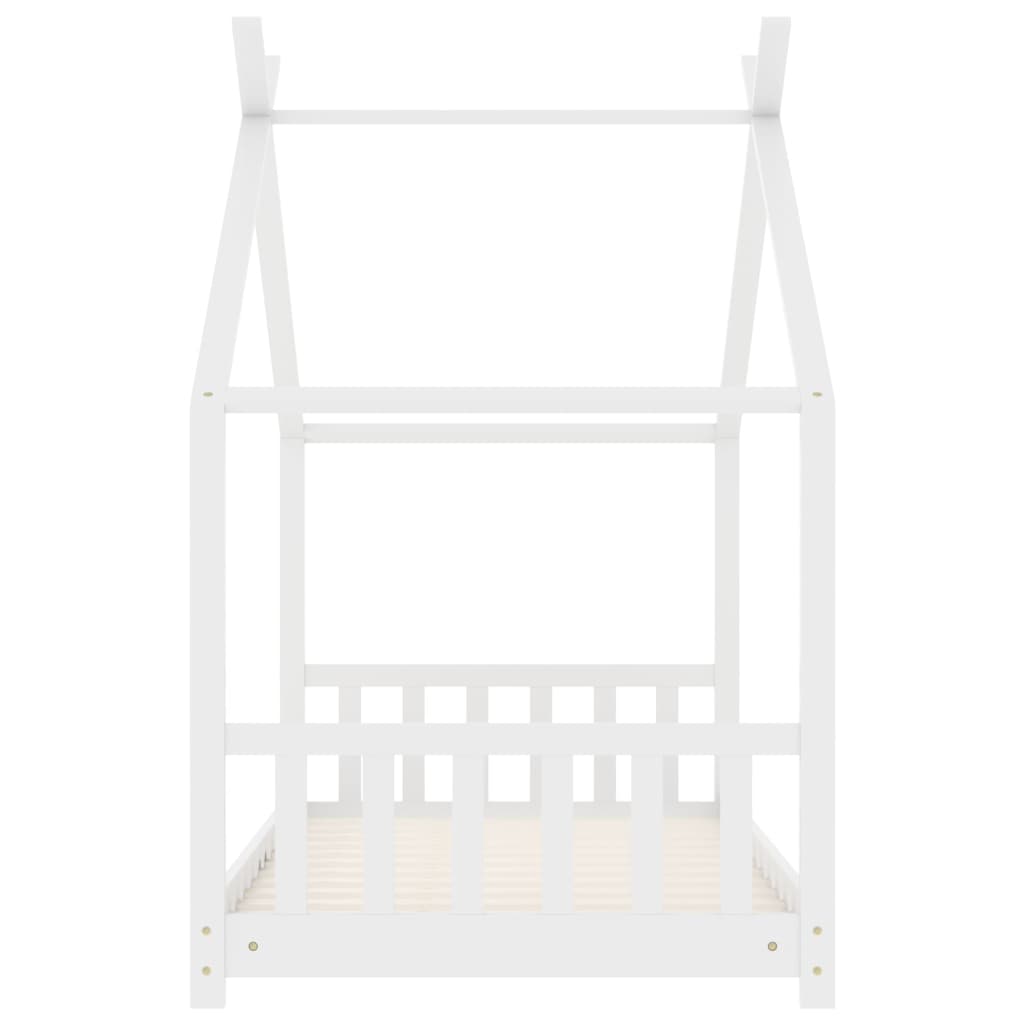 Estrutura de cama para crianças 70x140 cm pinho maciço branco