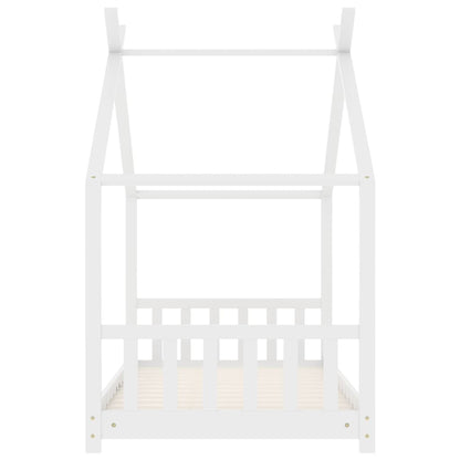 Estrutura de cama para crianças 70x140 cm pinho maciço branco