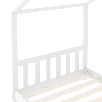 Estrutura de cama para crianças 70x140 cm pinho maciço branco