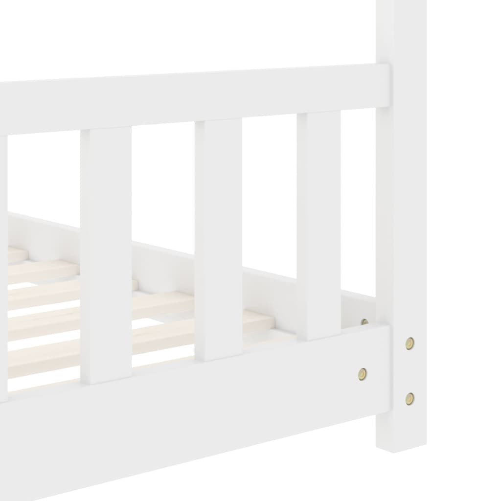 Estrutura de cama para crianças 70x140 cm pinho maciço branco