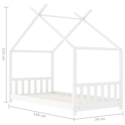 Estrutura de cama para crianças 70x140 cm pinho maciço branco