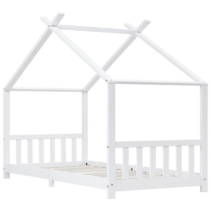 Estrutura de cama para crianças 90x200 cm pinho maciço branco