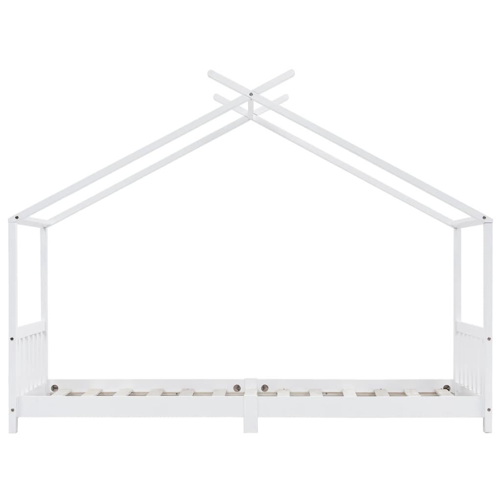 Estrutura de cama para crianças 90x200 cm pinho maciço branco