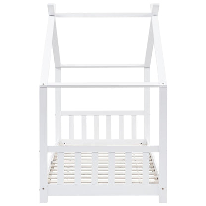 Estrutura de cama para crianças 90x200 cm pinho maciço branco