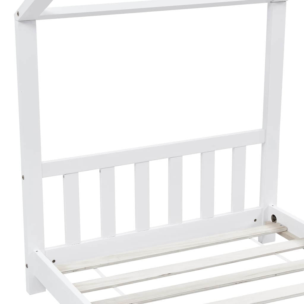 Estrutura de cama para crianças 90x200 cm pinho maciço branco