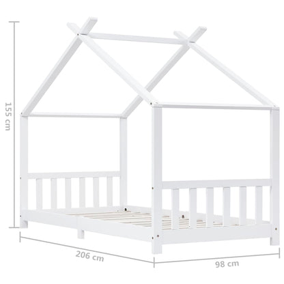 Estrutura de cama para crianças 90x200 cm pinho maciço branco