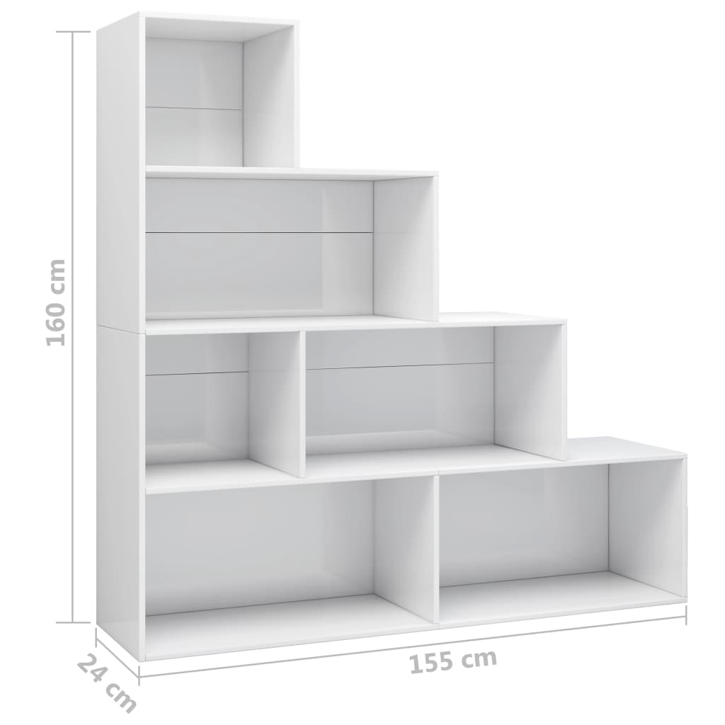 Estante/divisória 155x24x160 cm contraplacado branco brilhante